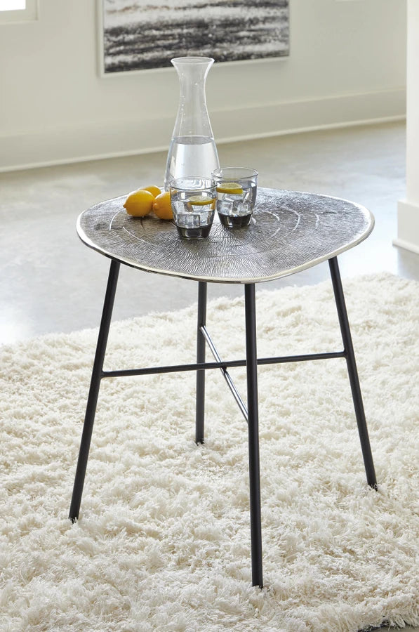 T836-6 Laverford End Table - Chrome/ Black | Signature Design By Ashley