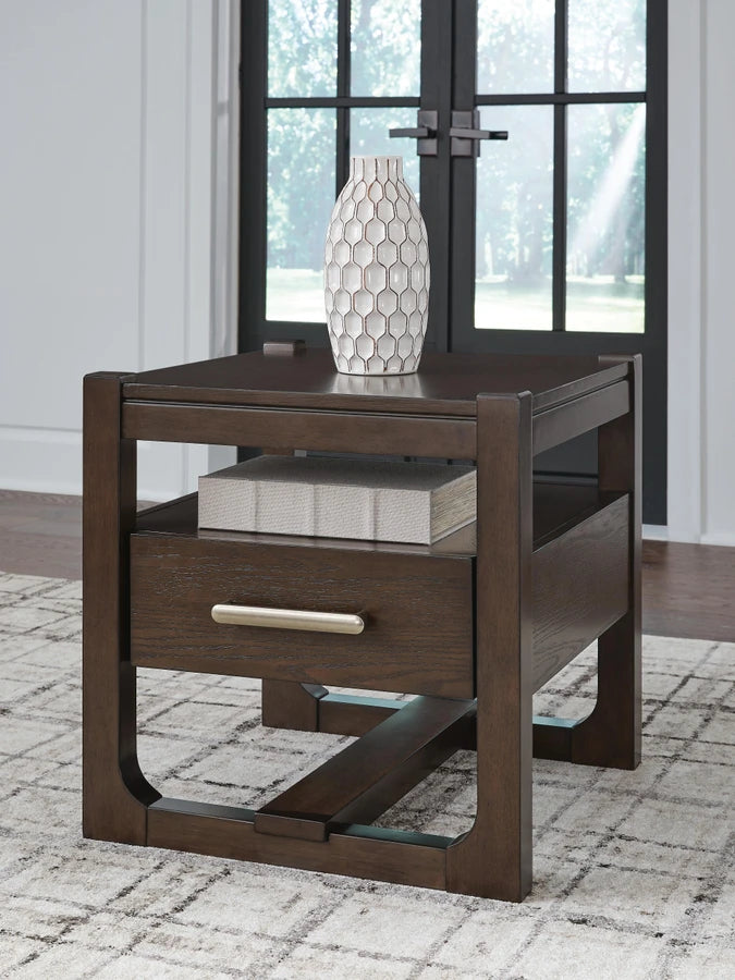 T856-2 Breckington Wooden End Table - Dark Brown | Signature Design By Ashley
