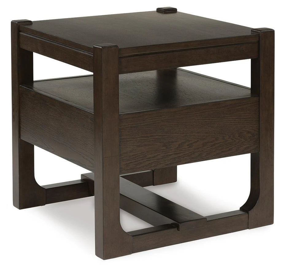 T856-2 Breckington Wooden End Table - Dark Brown | Signature Design By Ashley