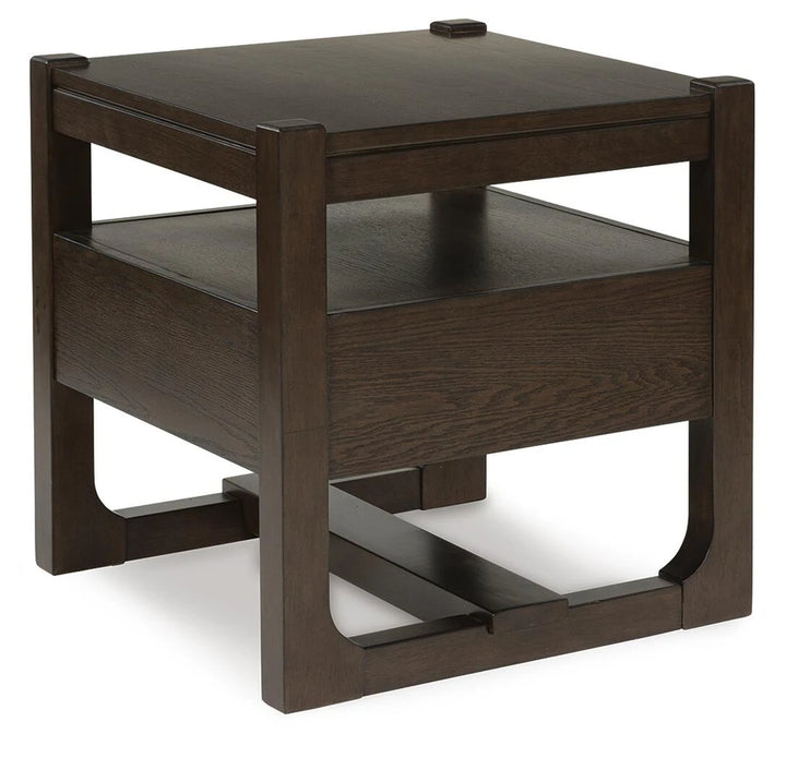 T856-2 Breckington Wooden End Table - Dark Brown | Signature Design By Ashley