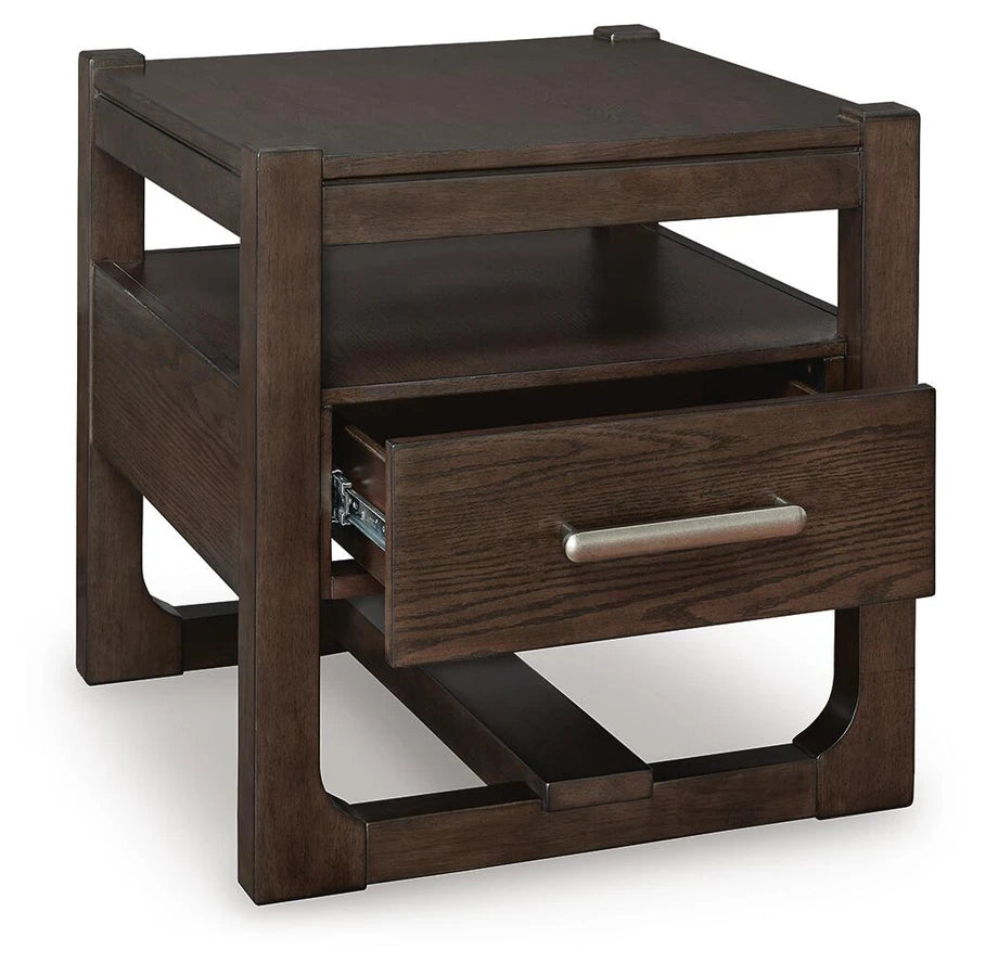 T856-2 Breckington Wooden End Table - Dark Brown | Signature Design By Ashley