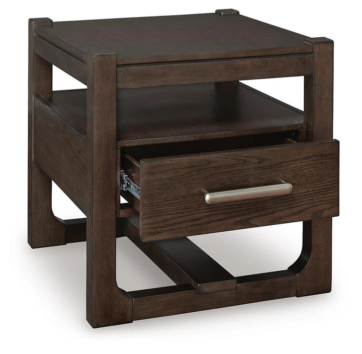 T856-2 Breckington Wooden End Table - Dark Brown | Signature Design By Ashley