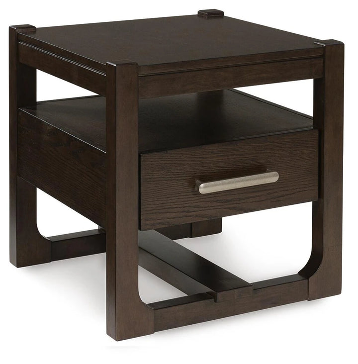 T856-2 Breckington Wooden End Table - Dark Brown | Signature Design By Ashley