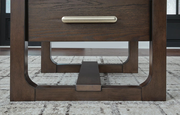 T856-2 Breckington Wooden End Table - Dark Brown | Signature Design By Ashley
