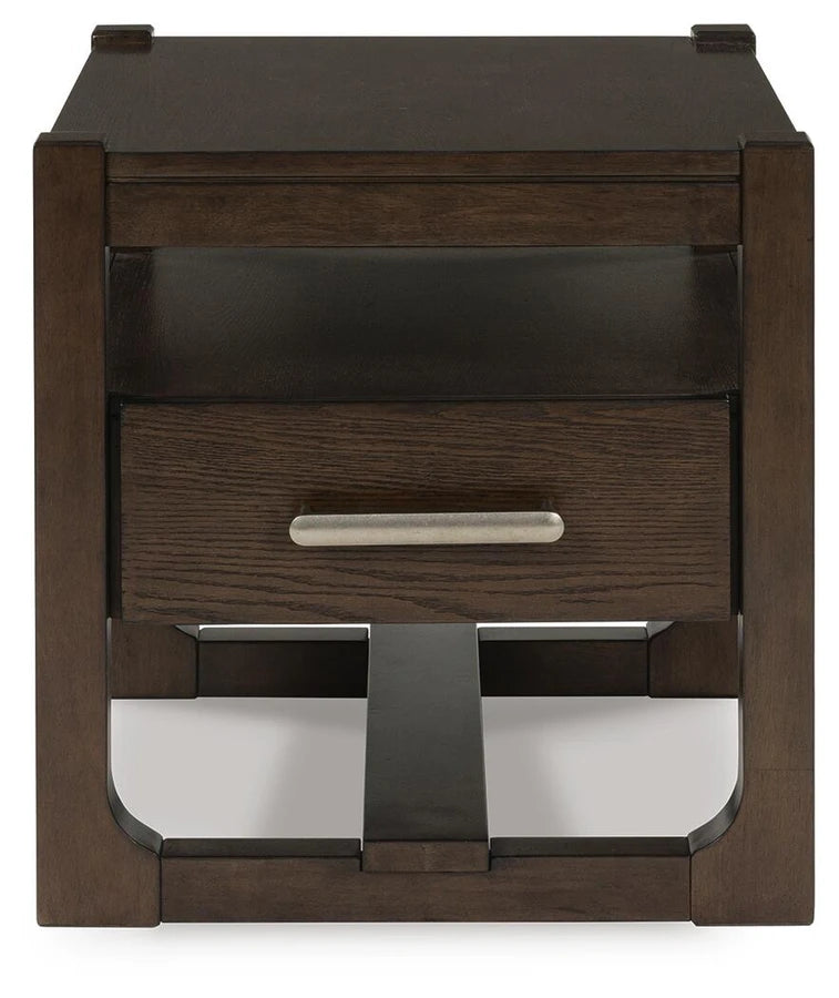 T856-2 Breckington Wooden End Table - Dark Brown | Signature Design By Ashley