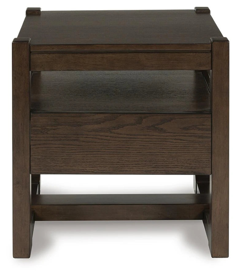 T856-2 Breckington Wooden End Table - Dark Brown | Signature Design By Ashley