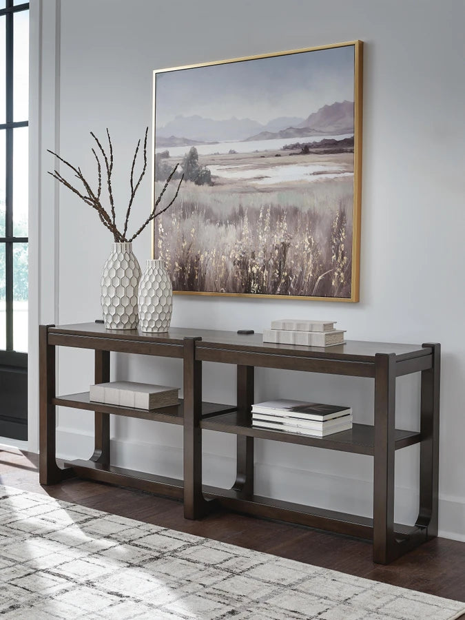 T856-4 Breckington Wooden Sofa Table - Dark Brown | Signature Design By Ashley