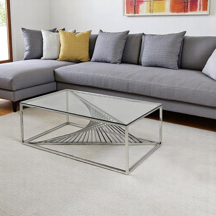 Francesca Coffee Table Set With Chrome Finish