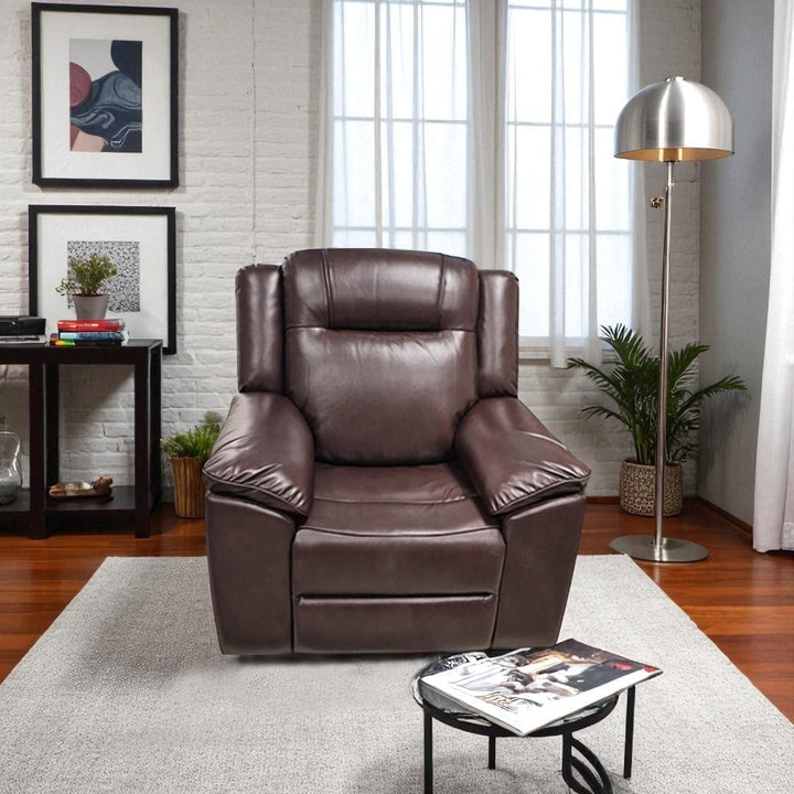 Nestle 2-Piece Power Recliner Set In Leathaire Upholstery - Brown