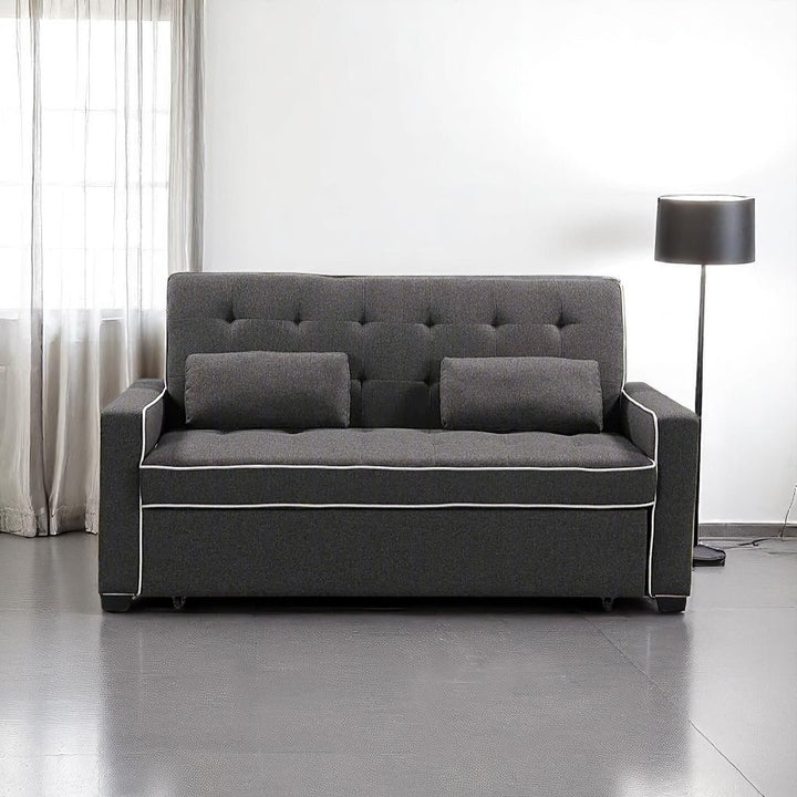 Austin Fabric Upholstered Sleeper Sofa With Built-In USB Ports - Grey