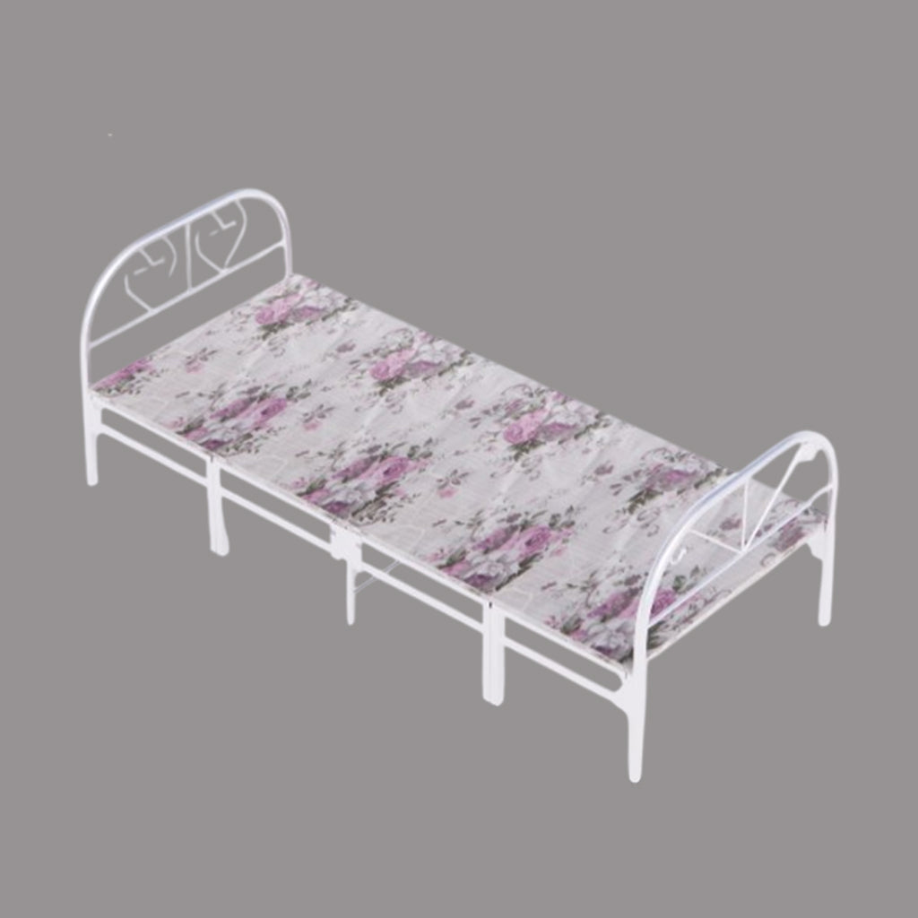 Evan Foldable Metallic Platform Bed Frame (Single Size) - White | In-Store Purchase Only