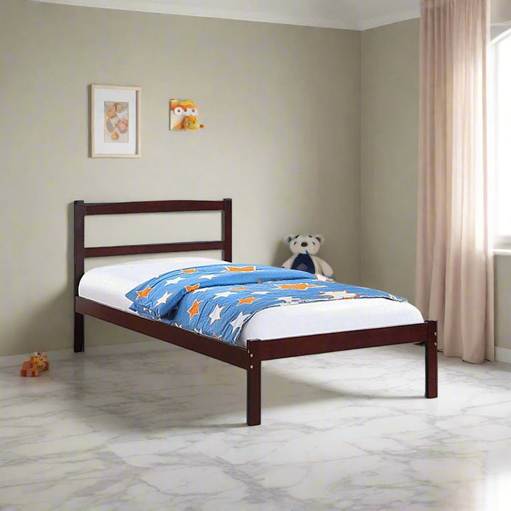Parker Sleek Platform Bed Frame With Storage Drawers and Pull-Out Trundle - Espresso
