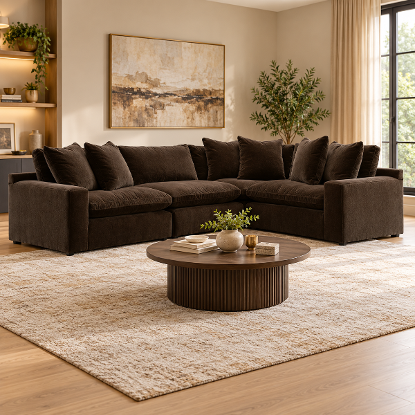 67807S3 Maxton Heights 4-Piece Sectional Sofa In Fabric Upholstery - Bittersweet | Benchcraft By Ashley