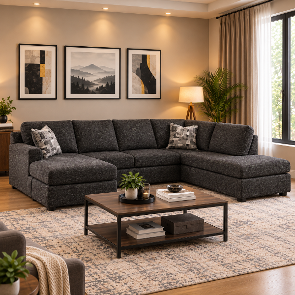 Lentiz 2-piece Fabric Upholstered Sectional Sofa With Chaise - Onyx | Signature Design By Ashley