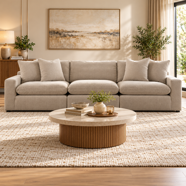 67808S2 Maxton Heights 3-Piece Sectional Sofa In Fabric Upholstery - Pebble | Benchcraft By Ashley