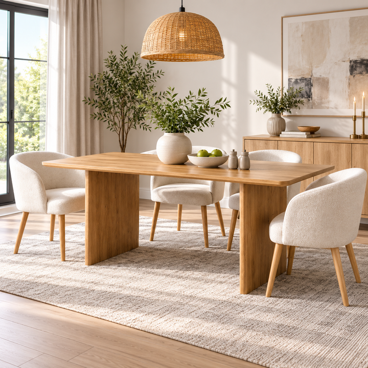 Siren Solid Wooden Natural Oak Dining table