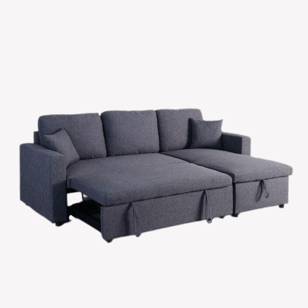 Linda Pull Out Sleeper Sofa With Reversible Chaise - Grey
