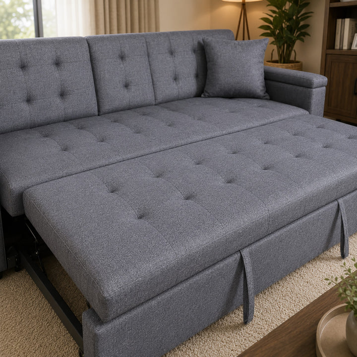 Drizzle Sleeper Sofa With Smart Storage &amp; USB Charging Ports - Grey