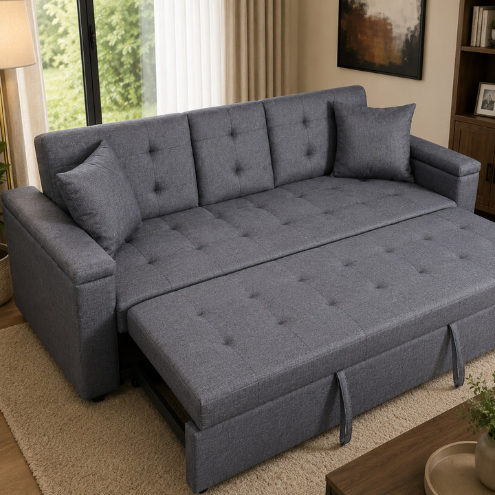 Drizzle Sleeper Sofa With Smart Storage &amp; USB Charging Ports - Grey