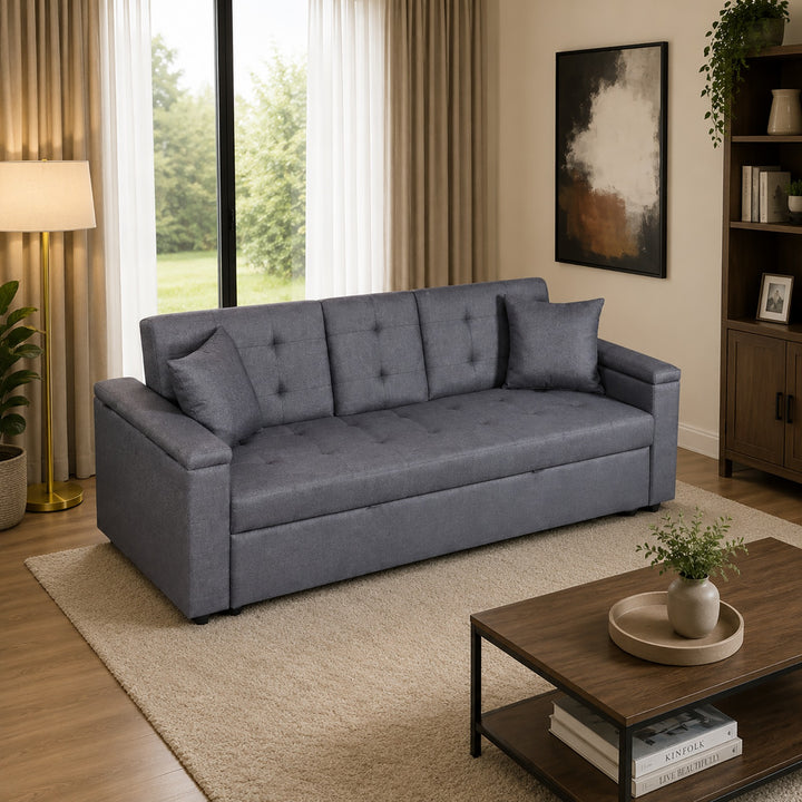 Drizzle Sleeper Sofa With Smart Storage &amp; USB Charging Ports - Grey