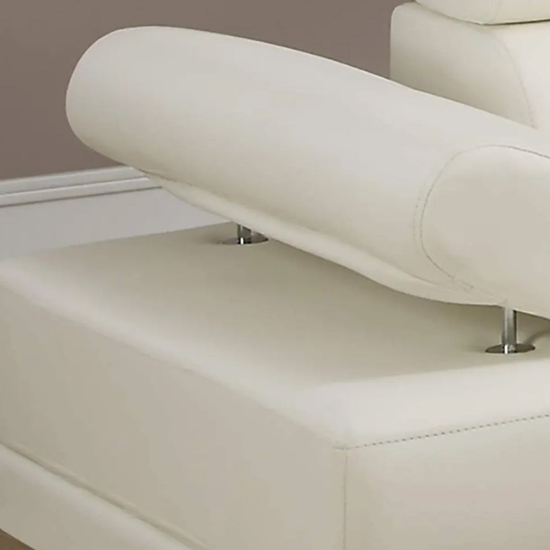 Grayson 3-Seater Sectional Sofa In Leathaire Upholstery - White | Available in LHF/ RHF Configuration