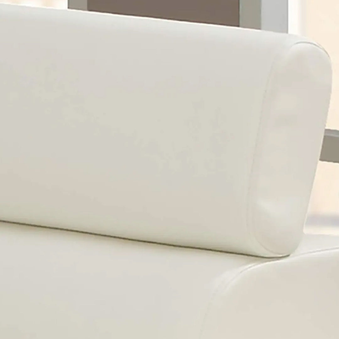 Grayson PU Upholstered Sectional Sofa With Adjustable Headrest - White | Available In LHF/ RHF Configuration