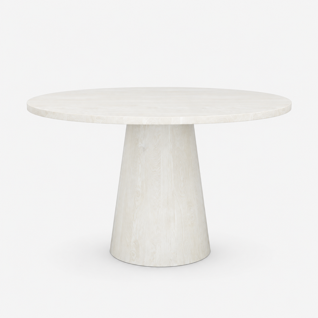 Vigo Solid Wooden White Round Dining Table