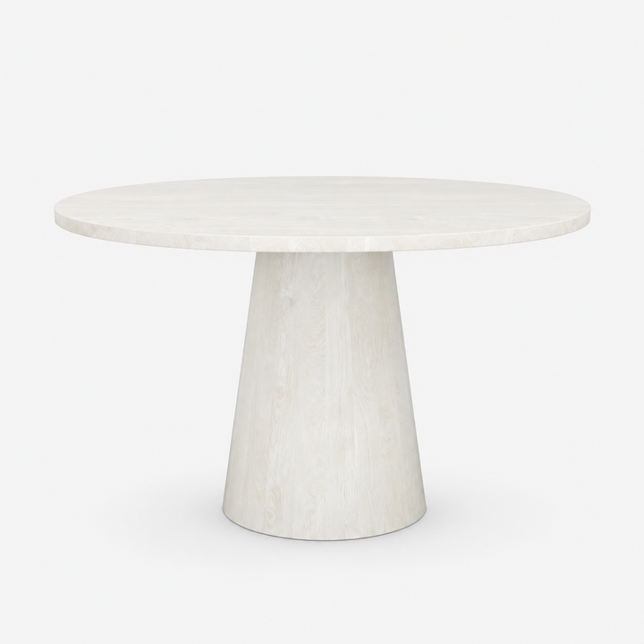 Vigo Solid Wooden White Round Dining Table