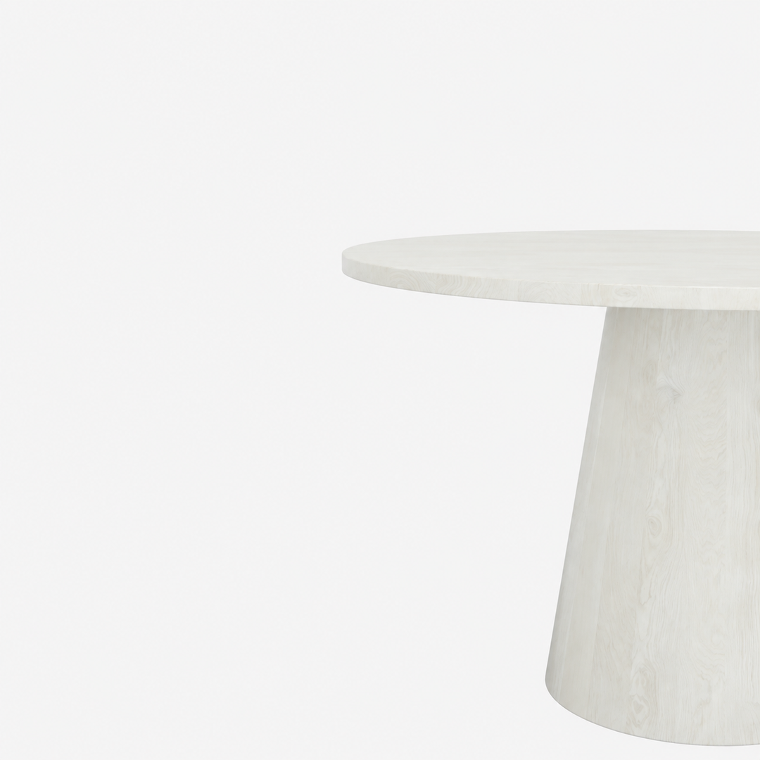 Vigo Solid Wooden White Round Dining Table