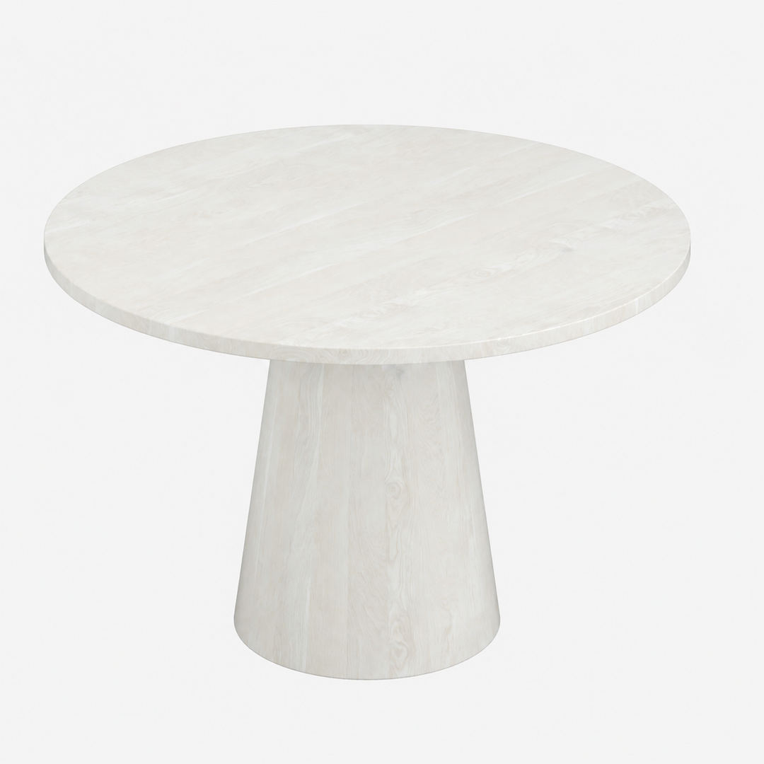 Vigo Solid Wooden White Round Dining Table
