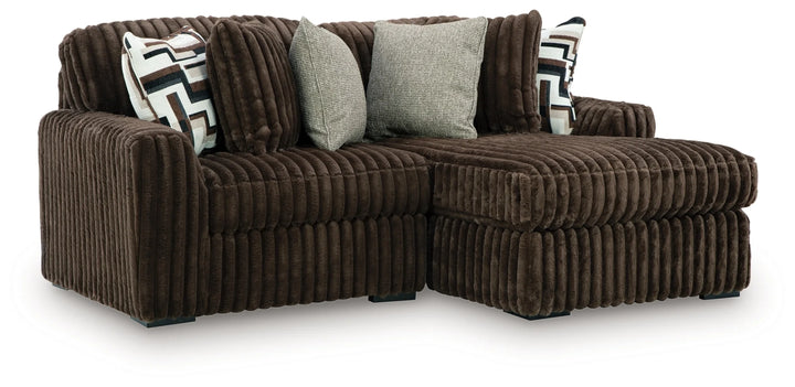Midnight-madness 2-Piece Fabric Sectional Sofa With Chaise - Chocolate | Signature Design By Ashley