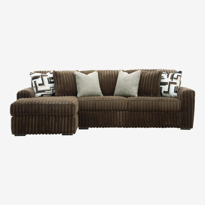 Midnight-madness 2-Piece Fabric Upholstered Sectional Sofa With Chaise - Chocolate - Room Setting