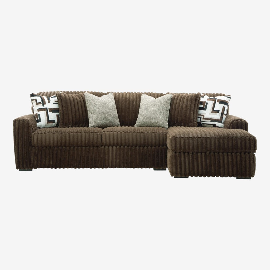 Midnight-madness 2-Piece Fabric Upholstered Sectional Sofa With Chaise - Chocolate - Additional View