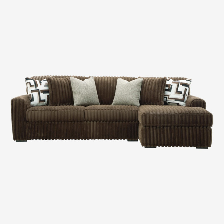 Midnight-madness 2-Piece Fabric Upholstered Sectional Sofa With Chaise - Chocolate - Additional View