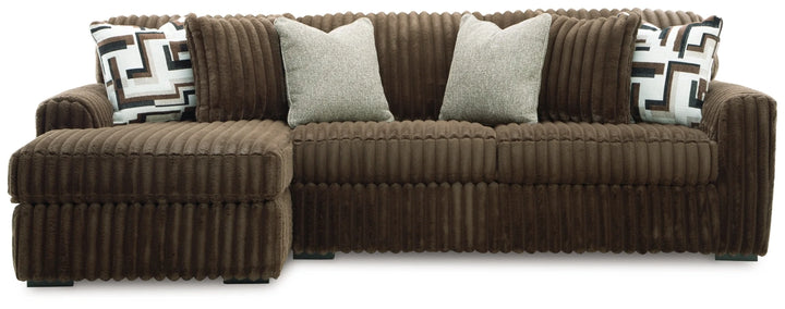 Midnight-madness 2-Piece Fabric Upholstered Sectional Sofa With Chaise - Chocolate | Signature Design By Ashley