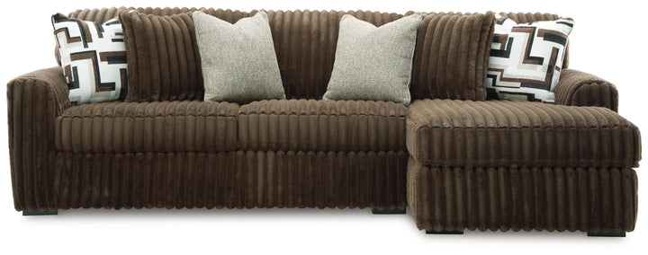 Midnight-madness 2-Piece Fabric Upholstered Sectional Sofa With Chaise - Chocolate | Signature Design By Ashley