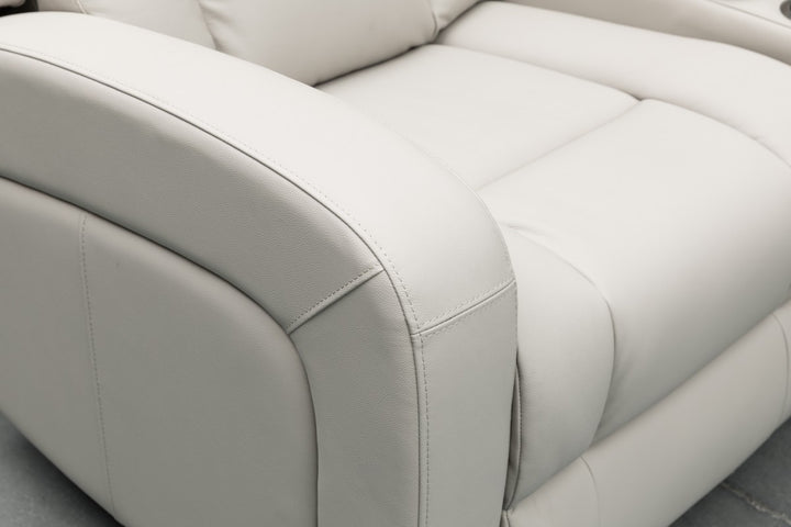 Sudex Beige Power Recliner Loveseat in Top Grain Leather