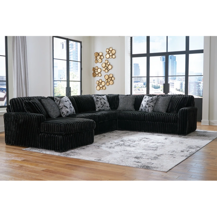 Midnight-madness 4-Piece Fabric Sectional Sofa With Chaise - Onyx | Signature Design By Ashley