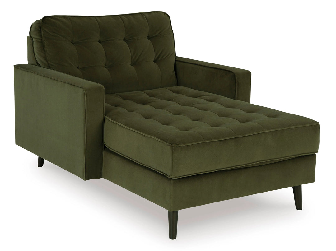 2640415 Reveon Lakes Chaise In Fabric Upholstery - Olive | Signature Design By Ashley
