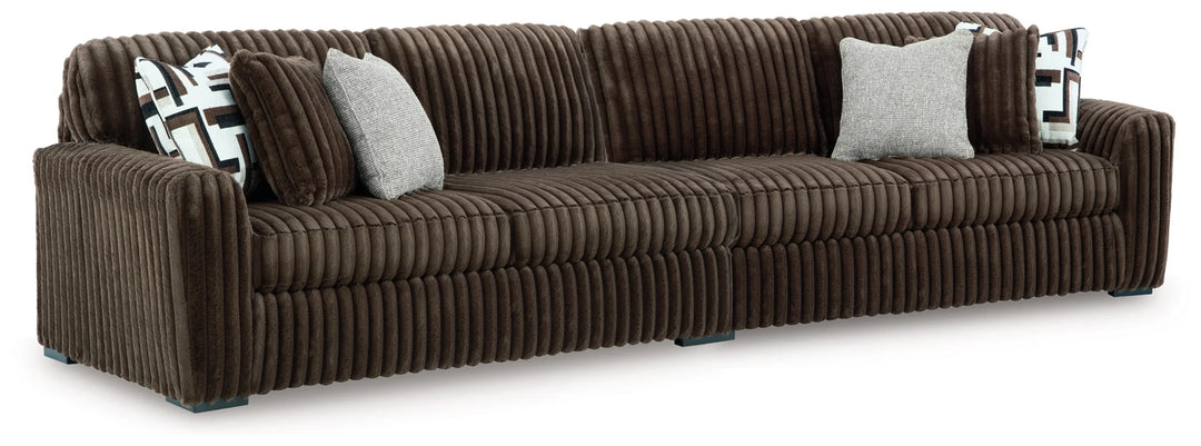 98104S7 Midnight-madness 2-Piece Sectional Sofa In Fabric Upholstery - Chocolate | Signature Design By Ashley