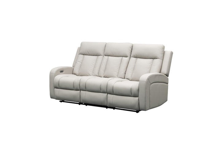 Sudex Beige Power Recliner Sofa in Top Grain Leather