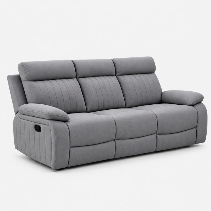 Phantom Grey Manual Recliner Sofa in Fabric Upholstery