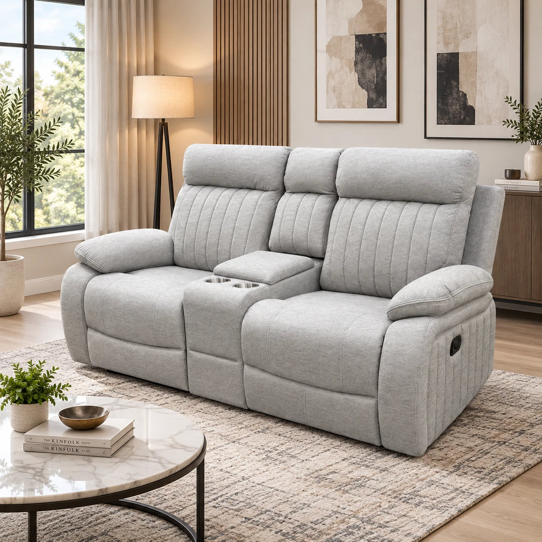 Phantom Stone Manual Recliner Loveseat in Fabric Upholstery