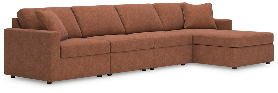 Modmax 4-Piece Fabric Sectional Sofa With Corner Chaise - Spice | Signature Design By Ashley