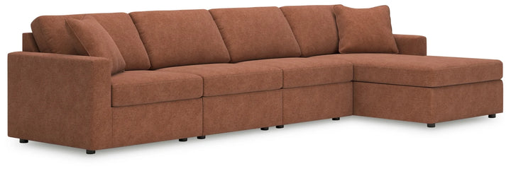 Modmax 4-Piece Fabric Sectional Sofa With Corner Chaise - Spice | Signature Design By Ashley