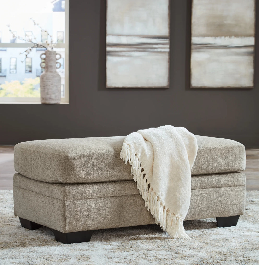 5950414 Stonemeade Accent Ottoman In Fabric Upholstery - Taupe | Signature Design By Ashley