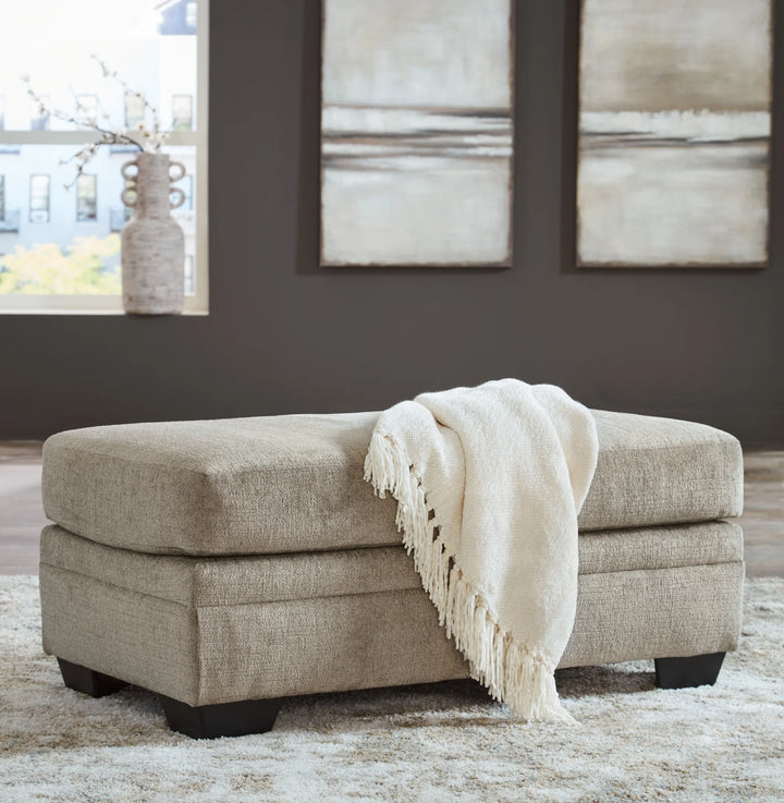 5950414 Stonemeade Accent Ottoman In Fabric Upholstery - Taupe | Signature Design By Ashley