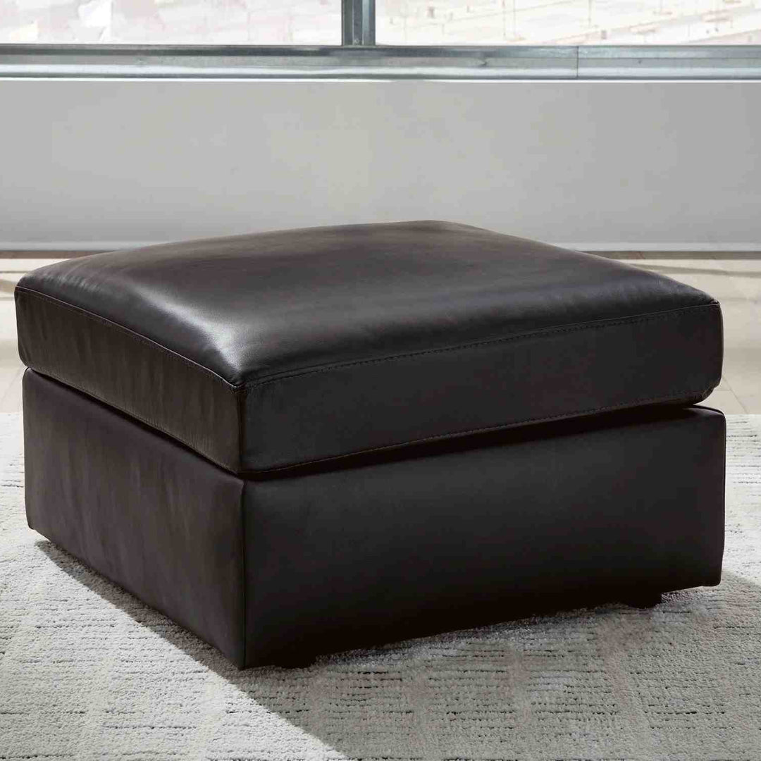 7430508 Modmax II Oversized Accent Ottoman In Leather Upholstery - Black | Signature Design By Ashley