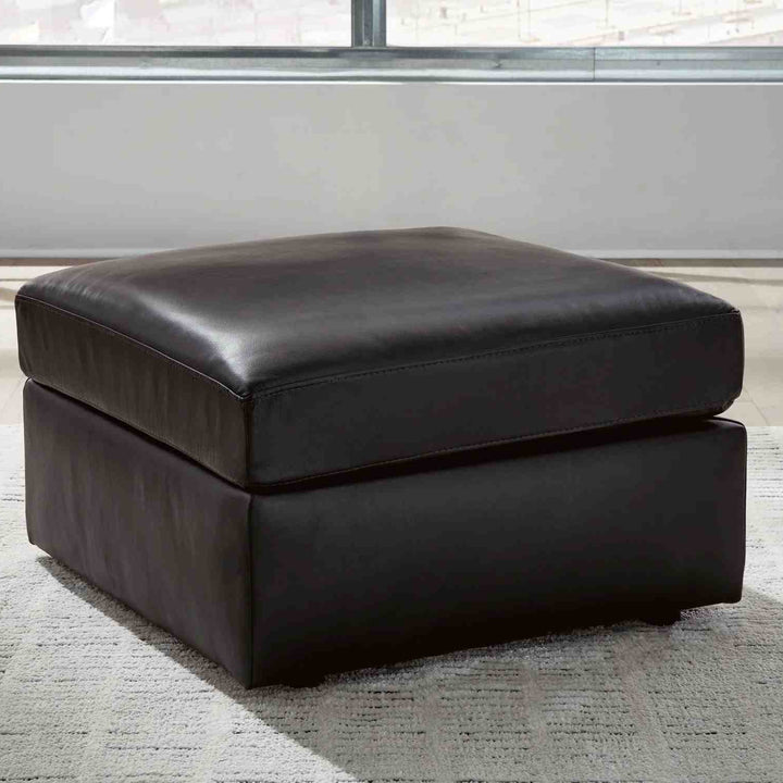 7430508 Modmax II Oversized Accent Ottoman In Leather Upholstery - Black | Signature Design By Ashley