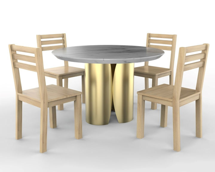 Hence Metal Base Gold Round Dining Table